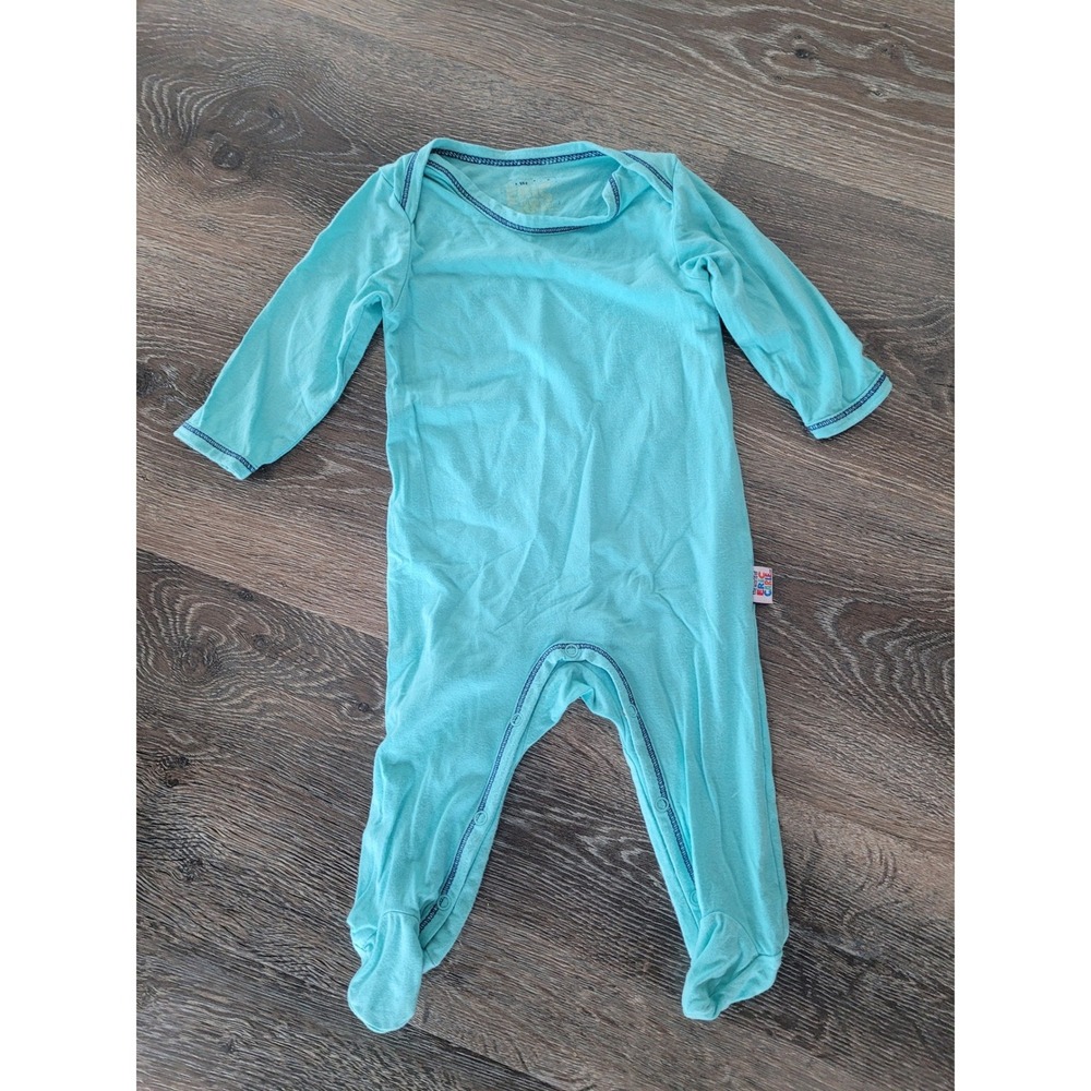 World of Eric Carle Baby Bamboo Footed Sleeper Teal Aqua 3M Long Sleeve Snaps #6